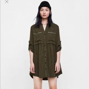 Zara beaded shirt dress